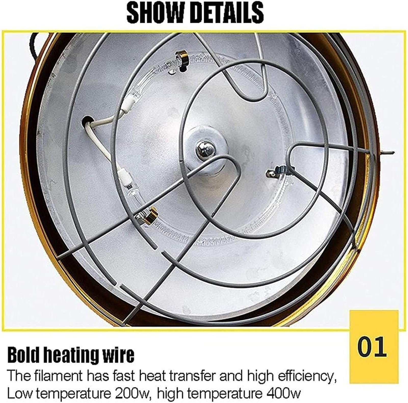 Lampada riscaldante for prendere il sole, Lampada riscaldante for pulcini, Lampada riscaldante for allevatrice di polli da 200W-400W con termostati e lampadina for pulcini Rettile Cuccioli Gattini Agn