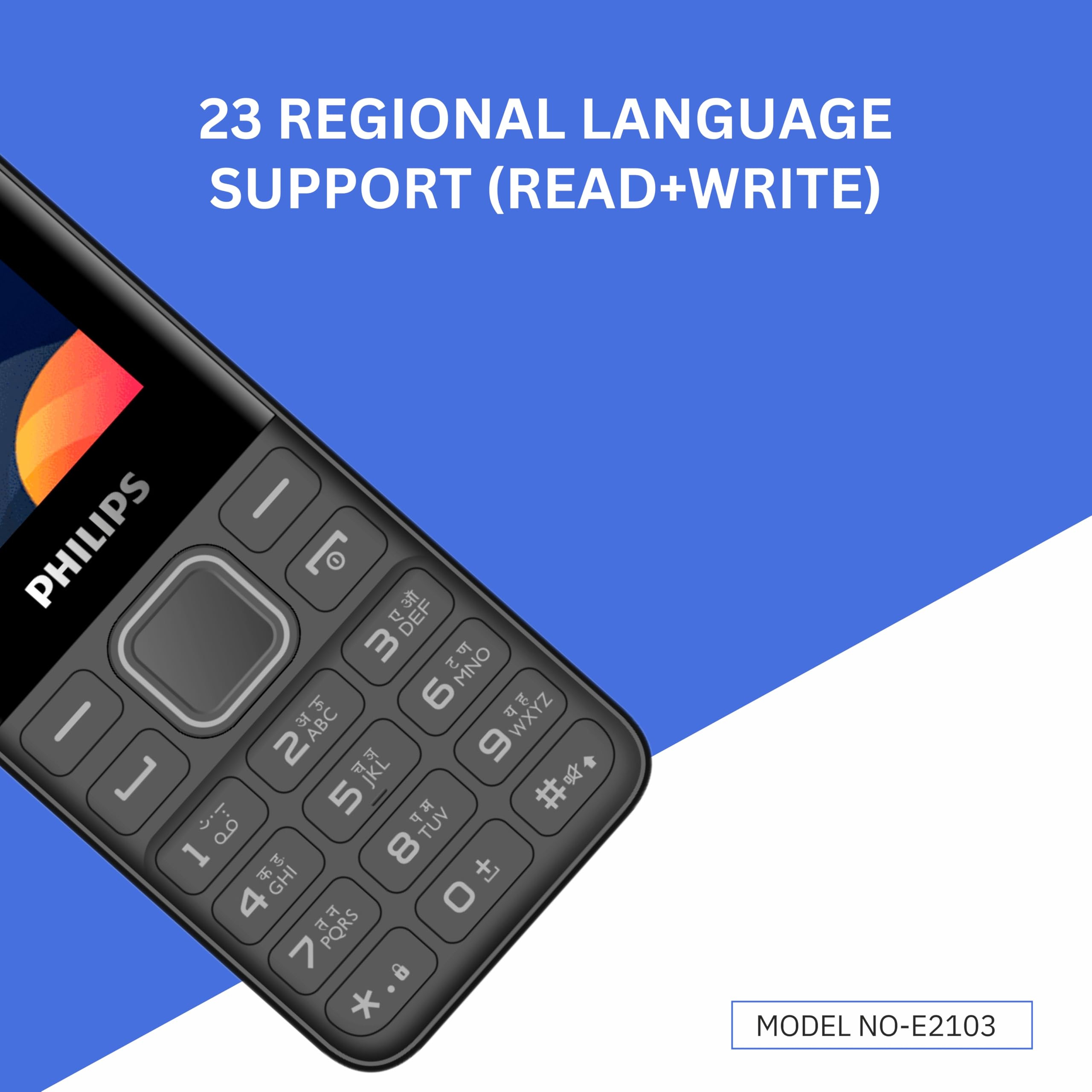 PHILIPS All-New E2103 Sleek & Stylish |Keypad Mobile with 1.77