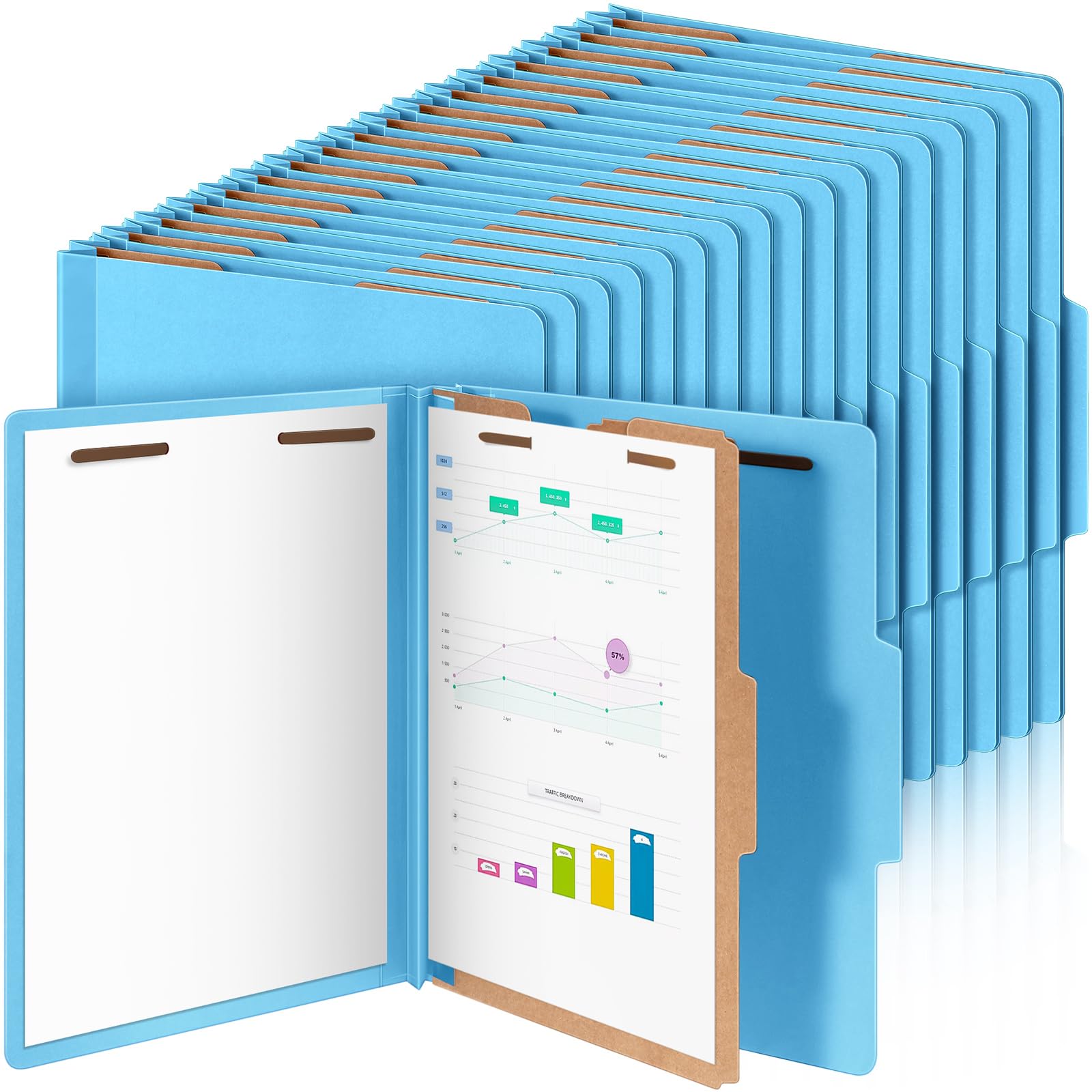 Skyygemm Klassifizierungsmappe, Briefgröße, 1 Trennwand, Blau, 72 Stück