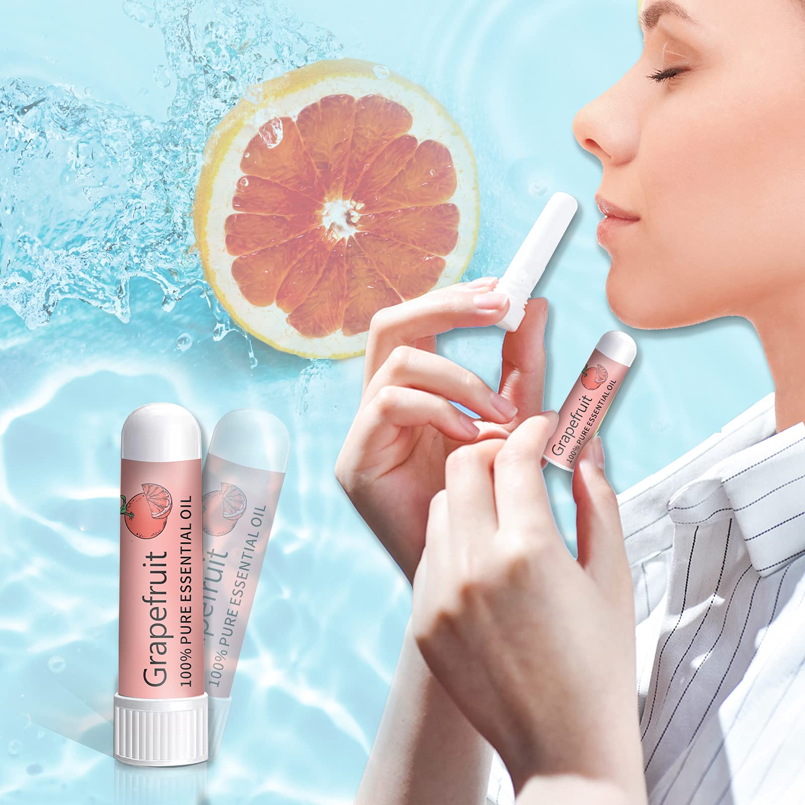 Hion Kit de Formation Smell, 6 Huiles Essentielles, kit de Formation Olfactif Aide à Retrouver Votre Sens de l'odorat, Huiles Essentielles de Citron Menthe Rose Pamplemousse Clou de Girofle