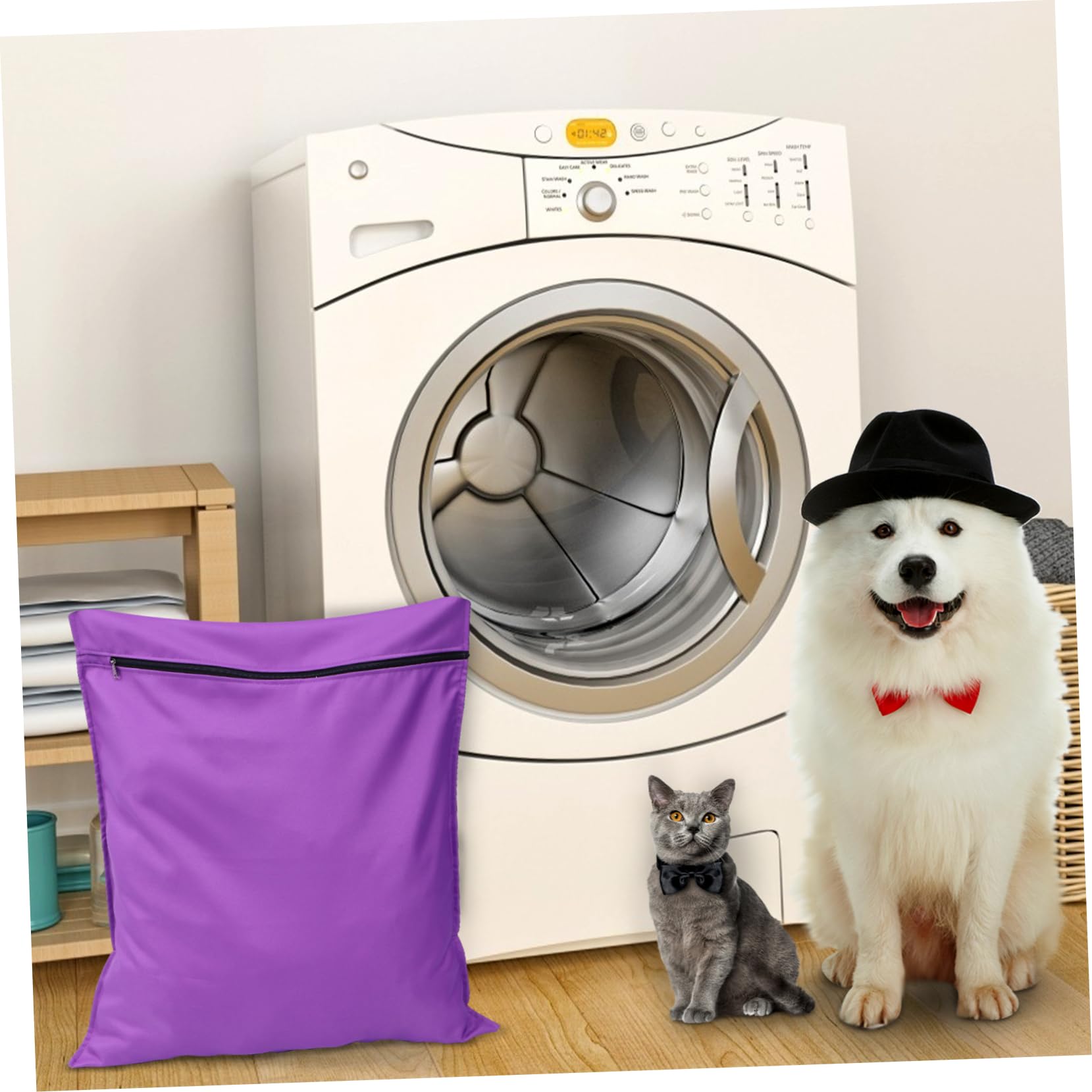 Cabilock 2st Wäschesack Für Haustiere Wäschebeutel Für Waschbeutel Für Haustiere Waschmaschinentasche Wäschekorb Aus Mesh Wäschekorbeinlage Polyester Violett Reisen Mit Reißverschluss Liner