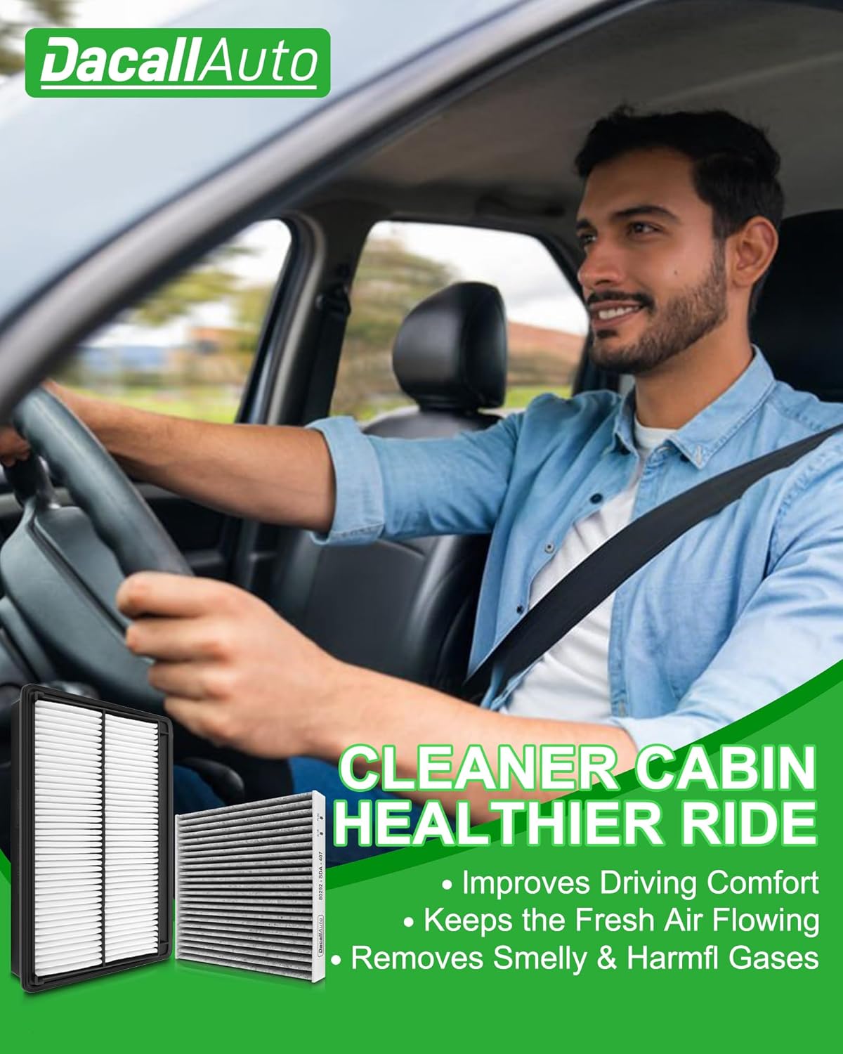 Activated Carbon Cabin & Engine Air Filter Set fit for Honda Pilot V6-3.5L (2023-2025), for Acura MDX V6-3.5L (2022-2025), Replace Part NO. 80291-T5R-A01, 17220-61A-A00