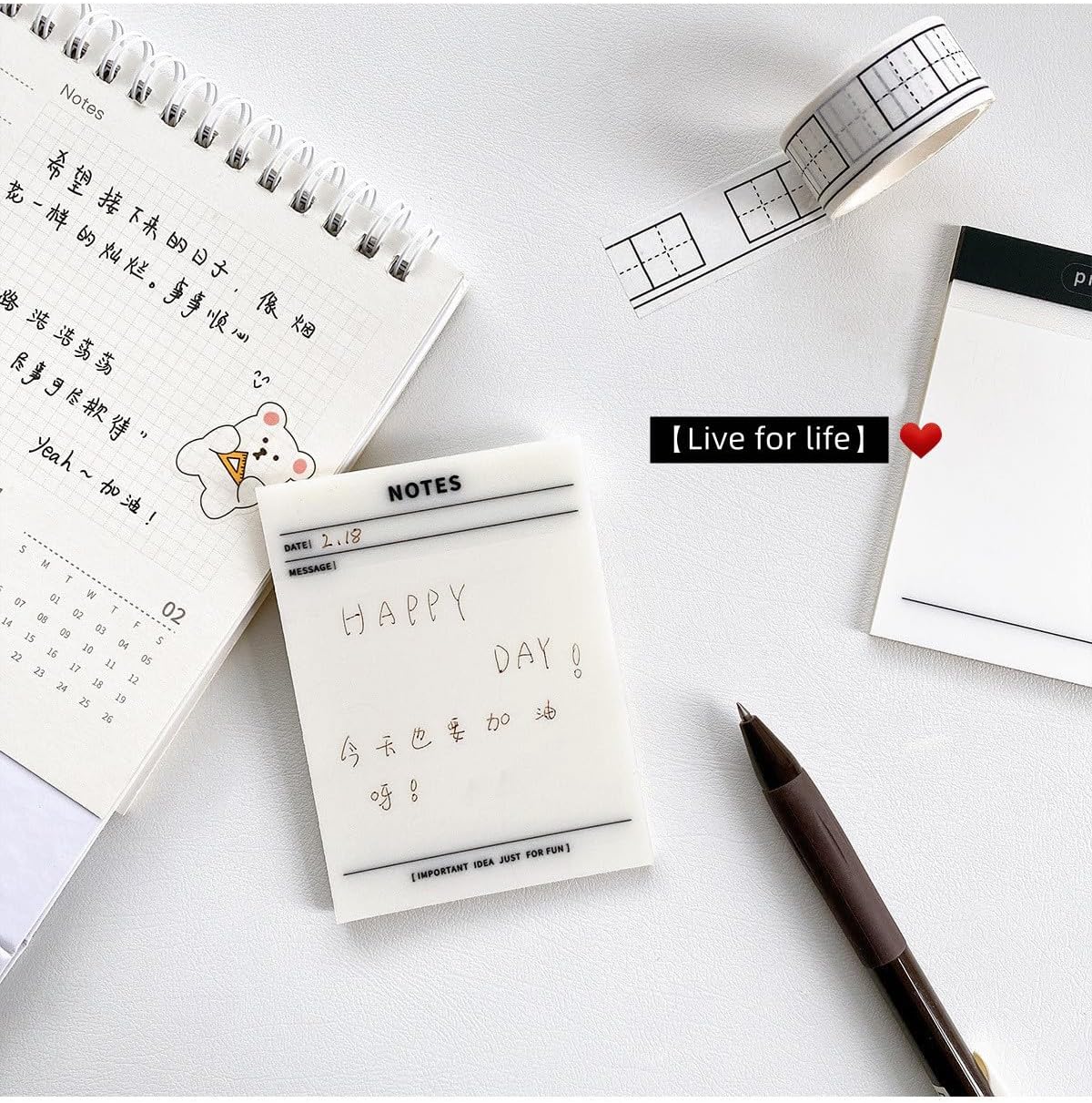4Pc Transparent Sticky Notes,50 Sheets Clear Self-Stick Notepad,Removable High-Adhesive Waterproof Memo Pads,Grid Book/Planner Pads ＆ Annotating Books for Organizing Notes ＆ Reminders (4pc) image 4