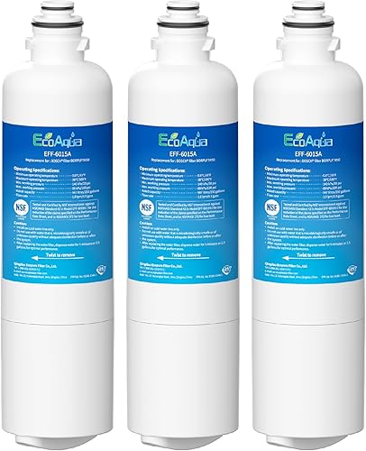 EcoAqua 11032531 Repuesto para Bosch Ultra Clarity Pro BORPLFTR50, 12033030, 11025825, BORPLFTR55, B36CD50SNS, B36CT80SNS, B36CL80ENS, B36FD50SNS,