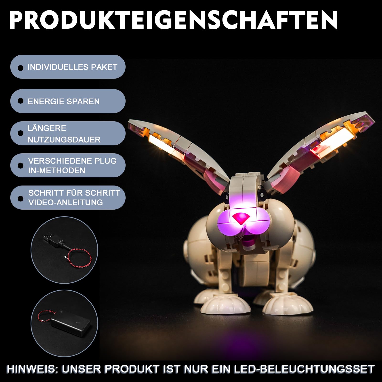 BrickBling Lego 31133 White Rabbit Light Set (No Lego Model), LED Lighting Set Compatible with Lego White Rabbit Creative Toy - Image 3