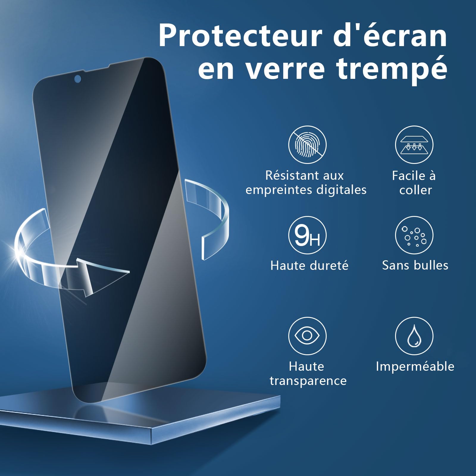 NEW'C 3 Sztuki, Prywatność Ochraniacz Ekranu dla iPhone 13 Pro Max, iPhone 14 Plus (6,7 Cala), Udoskonalony Kąt Prywatności 28 Stopni, Ultra Trwała Twardość 9H, Bez Bąbelków