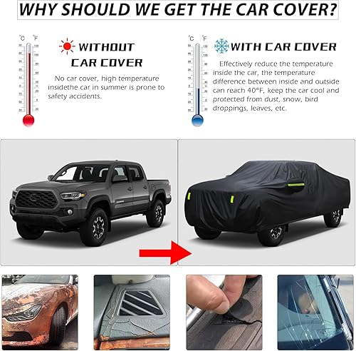 Miniatura 4 de DREAMIZER Funda de coche para Toyota Tacoma 2016-2022 2023, funda impermeable para todo tipo de clima, cubierta completa para exteriores, protección