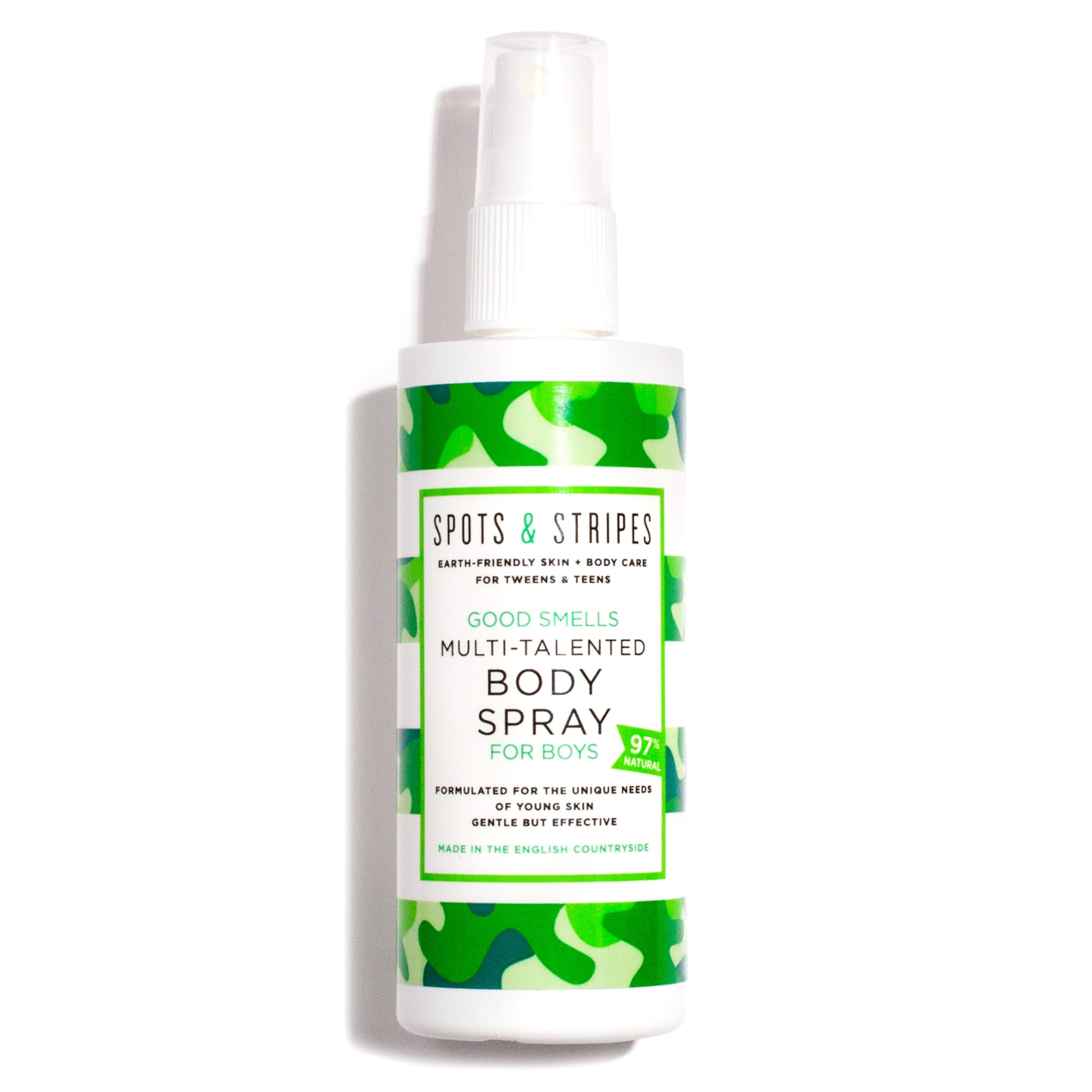 Multi-Talented Body Spray for Boys, 125ml, 97% natural, multi-purpose, deodorising spray that’s gentle on young skin and truly awesome at tackling bad smells