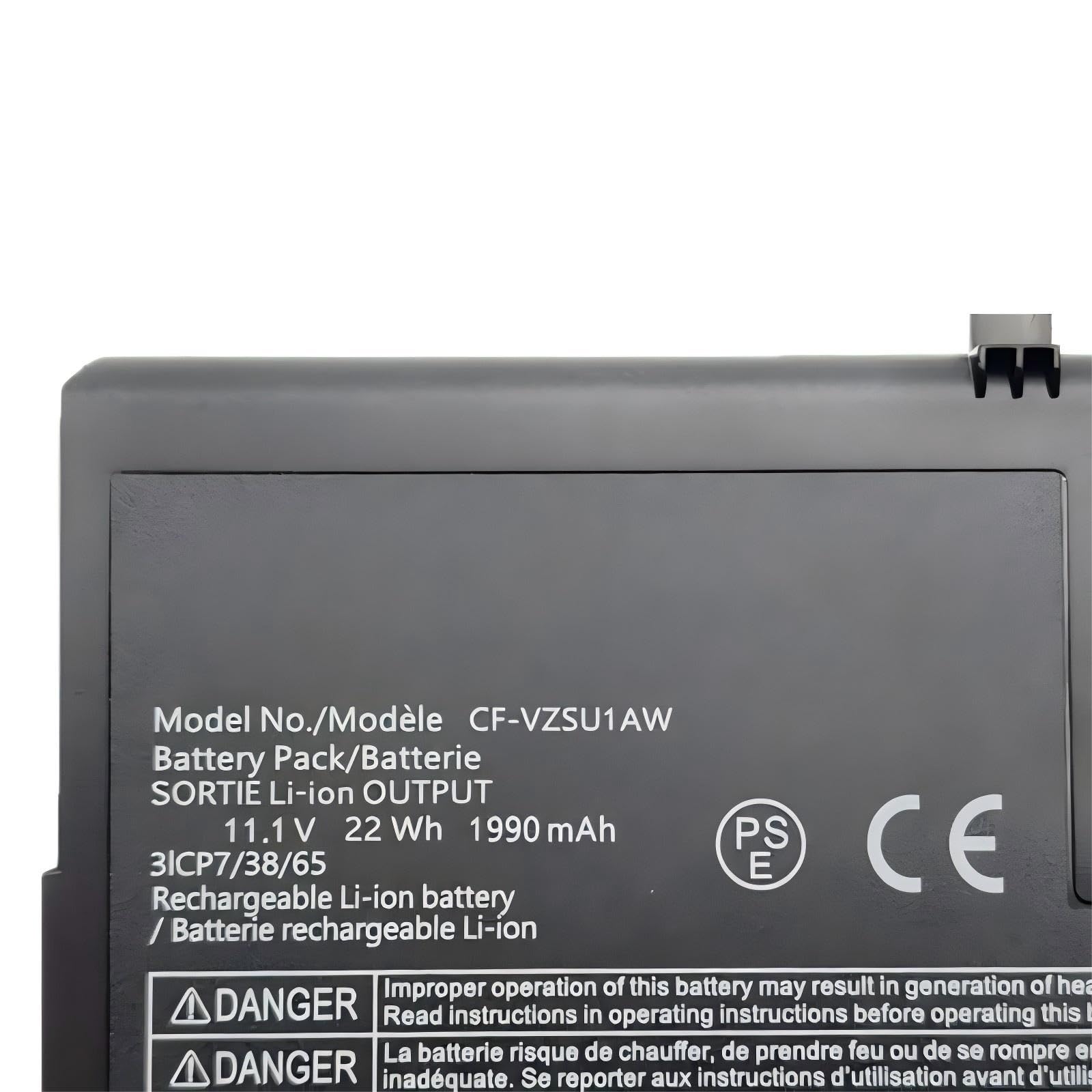 Compatibile con Panasonic, batteria for laptop CF-VZSU1AW/CF-VZSU1BW | For ToughBook CF-33/CF33, 11,1 V 22 Wh (1990 mAh).