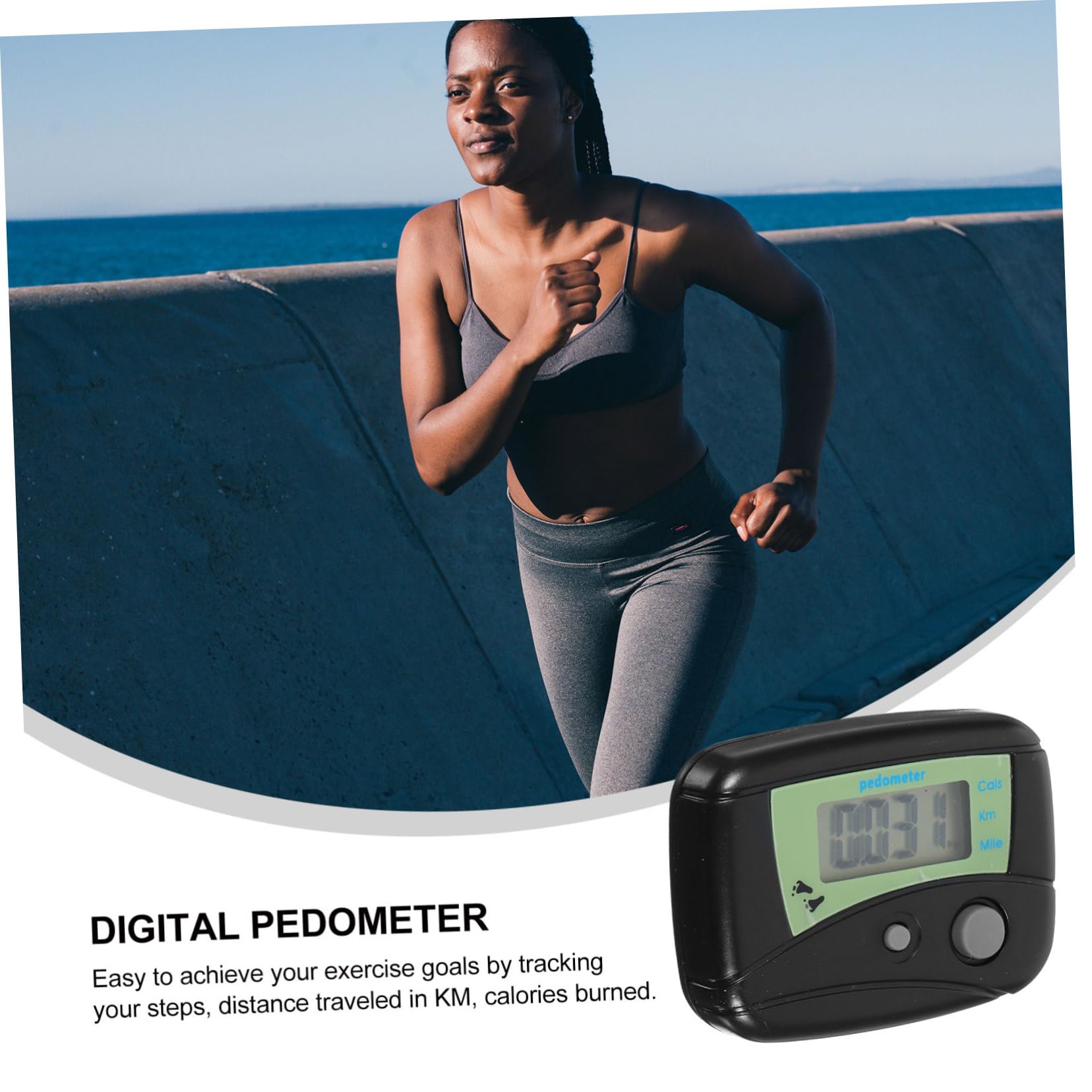 10 Pièces Podomètre Numérique Compteur De Pas Numérique Compteur De Calories Podomètre Traqueur De Distance à Pied EUR De Distance à Pied EUR De Pas Black