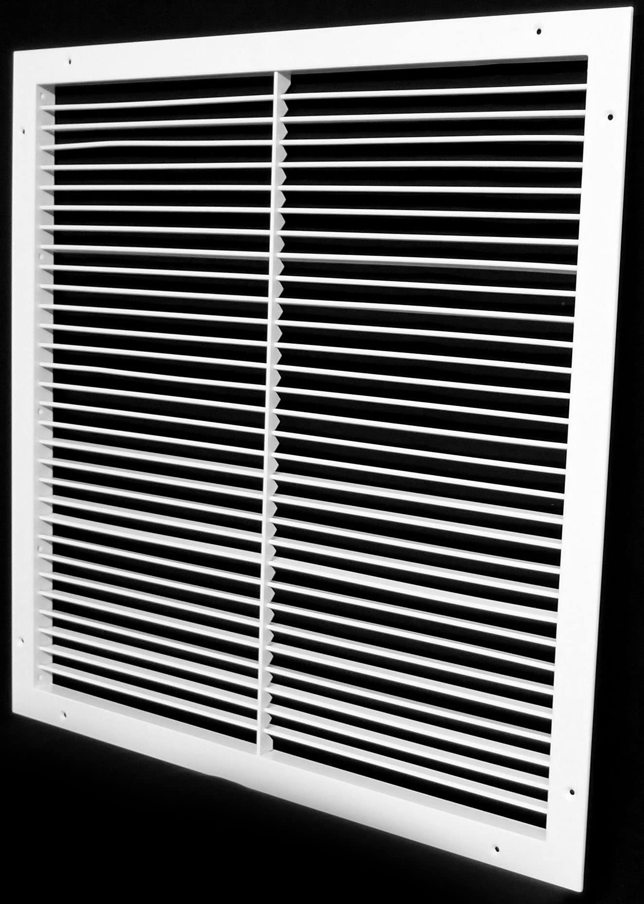 Grille d'aération réglable en aluminium de 30,5 x 45,7 cm (l x H) – Contrôle complet de la direction du flux d'air horizontal – Couvercle de conduit d'aération – Déviation simple [Dimensions