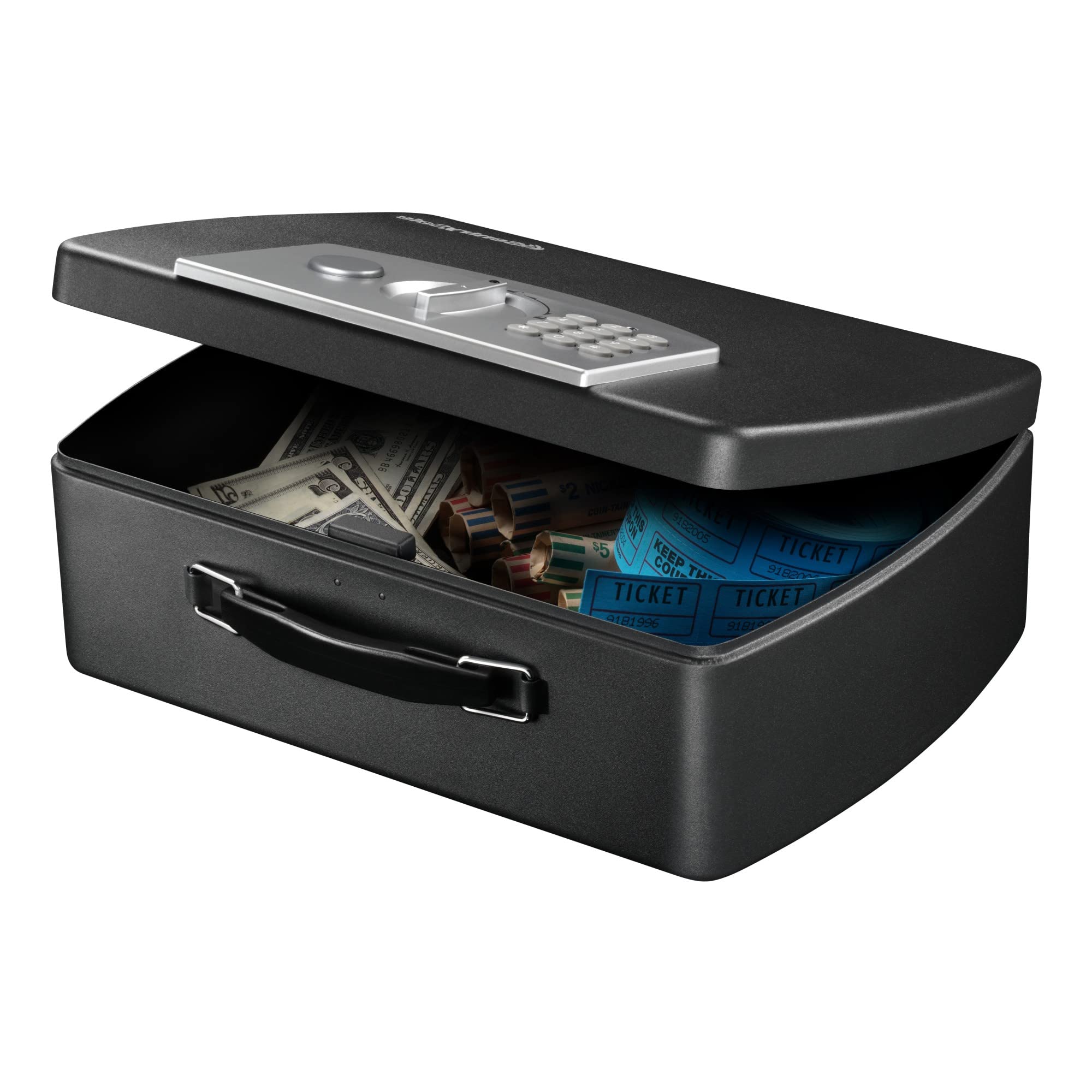 SentrySafe Portable Steel Combination Lock Security Safe, 4-7/16"H x 13"W x 10"D, Black