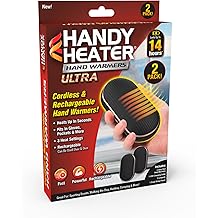 Handy Heater Hand Warmers Ultra - Rechargeable & Cordless with 3 Heat Settings - Portable, Battery Powered, Lightweight - Up To 7 Hours of Run Time Per Warmer - Cold Weather & Camping Hand Heater