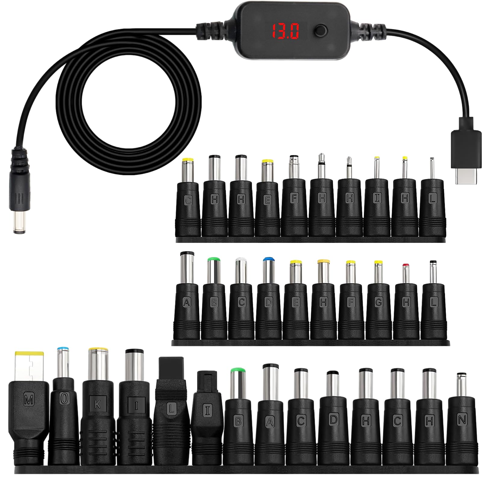 GINTOOYUN USB-kabel type C naar DC 9 V, USB-C stekker naar DC5,5 x 2,5 mm stekker, voor routers, CCTV enz. (12 V