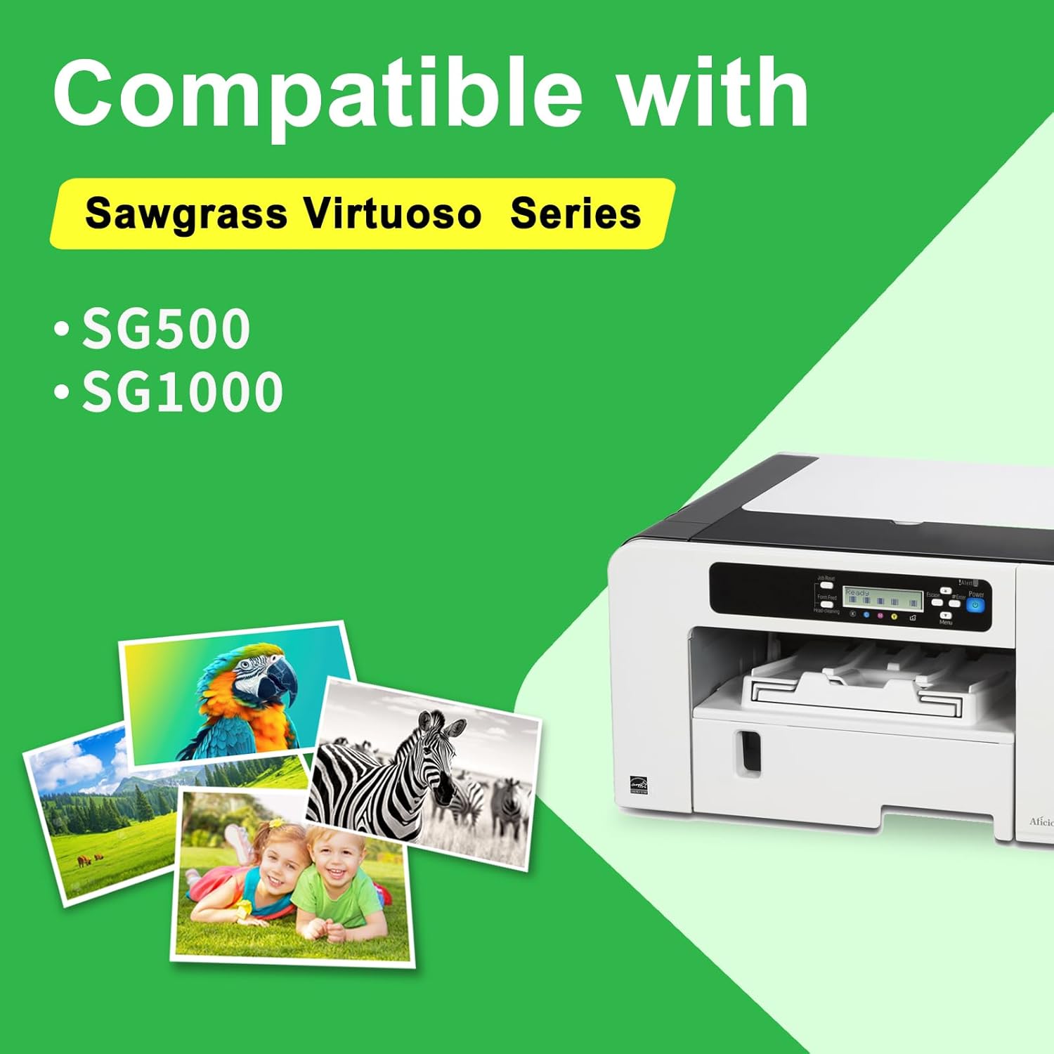 SG500 SG1000 New Sublimation Ink Cartridge Compatible with Sawgrass Virtuoso SG500 SG1000 Printers(1 Black, 1 Cyan, 1 Magenta, 1 Yellow, 4-Pack) - Image 2