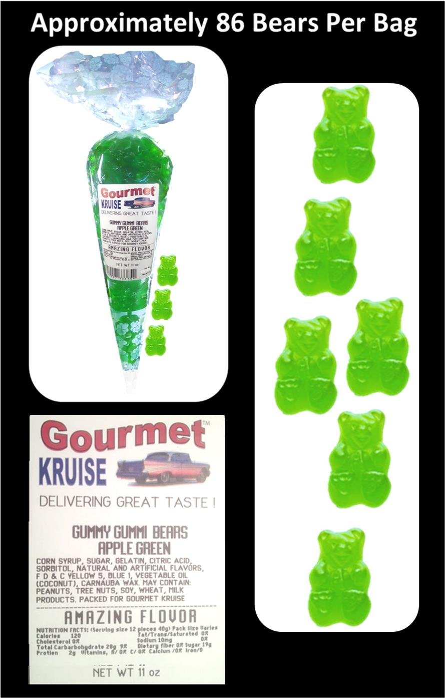 Albanese Sour Gummi Bears 4.5LB Bag With Green Apple Gummy
