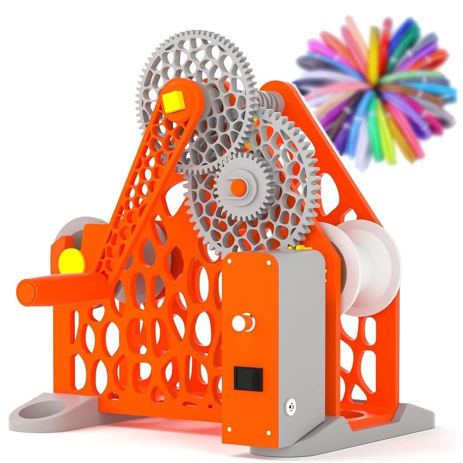 GmpTzitzith 3D Manual/Electric Filament Spool Winder, Industrial Consumables Winder With Uniform Wire Routing, Removable Modular Design For Wires Weighing 1kg C.OrangeElectric