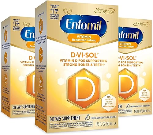 Enfamil D-Vi-Sol - Gotas de vitamina D para bebés soporta huesos y dientes fuertes sin gluten botella cuentagotas fácil de usar 17fl oz paquete de 3 disponible en Yaxa Colombia