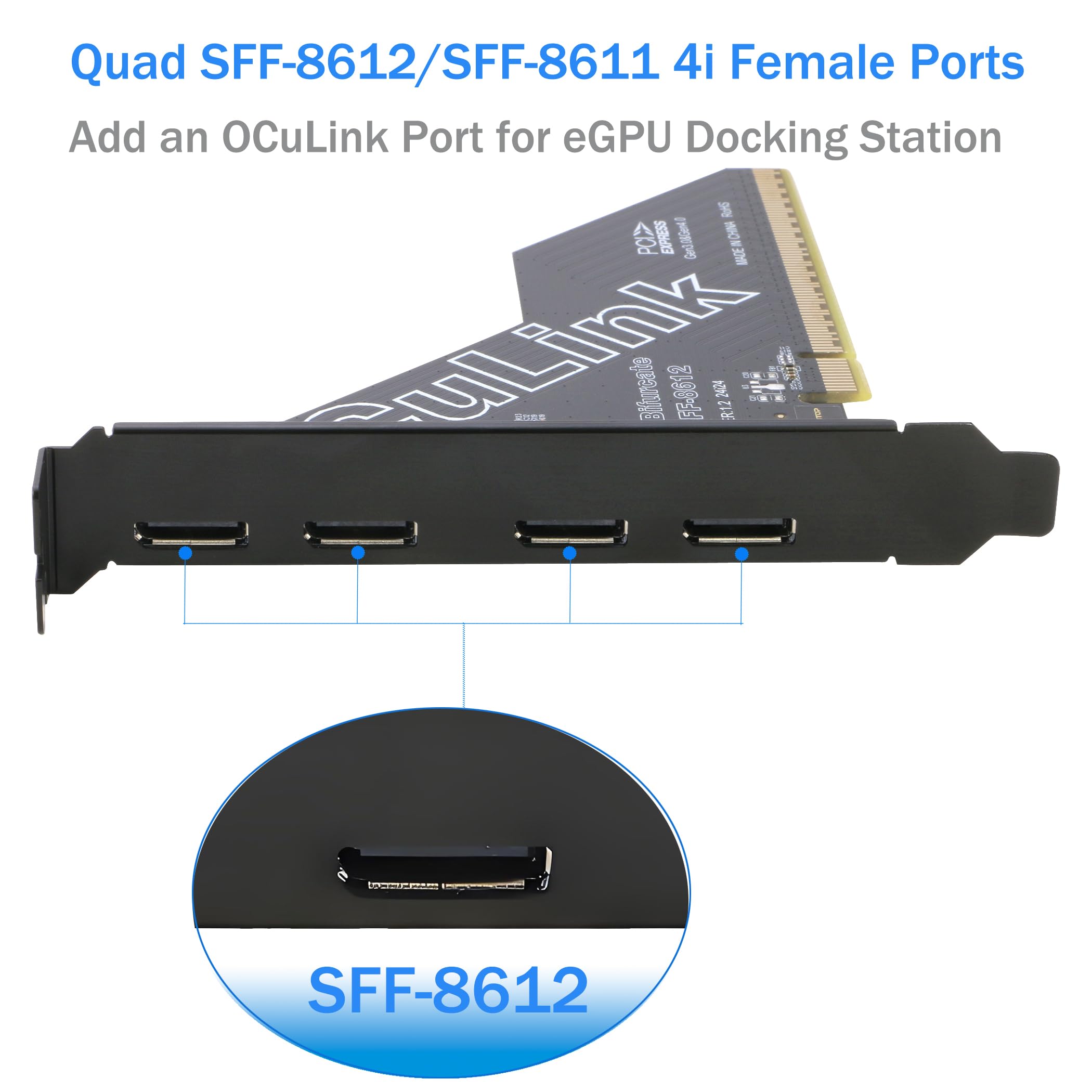 RIITOP PCIe to Oculink Adapter - 4 Port eGPU Expansion -4 RIITOP PCIe to Oculink Adapter - 4 Port eGPU Expansion -4