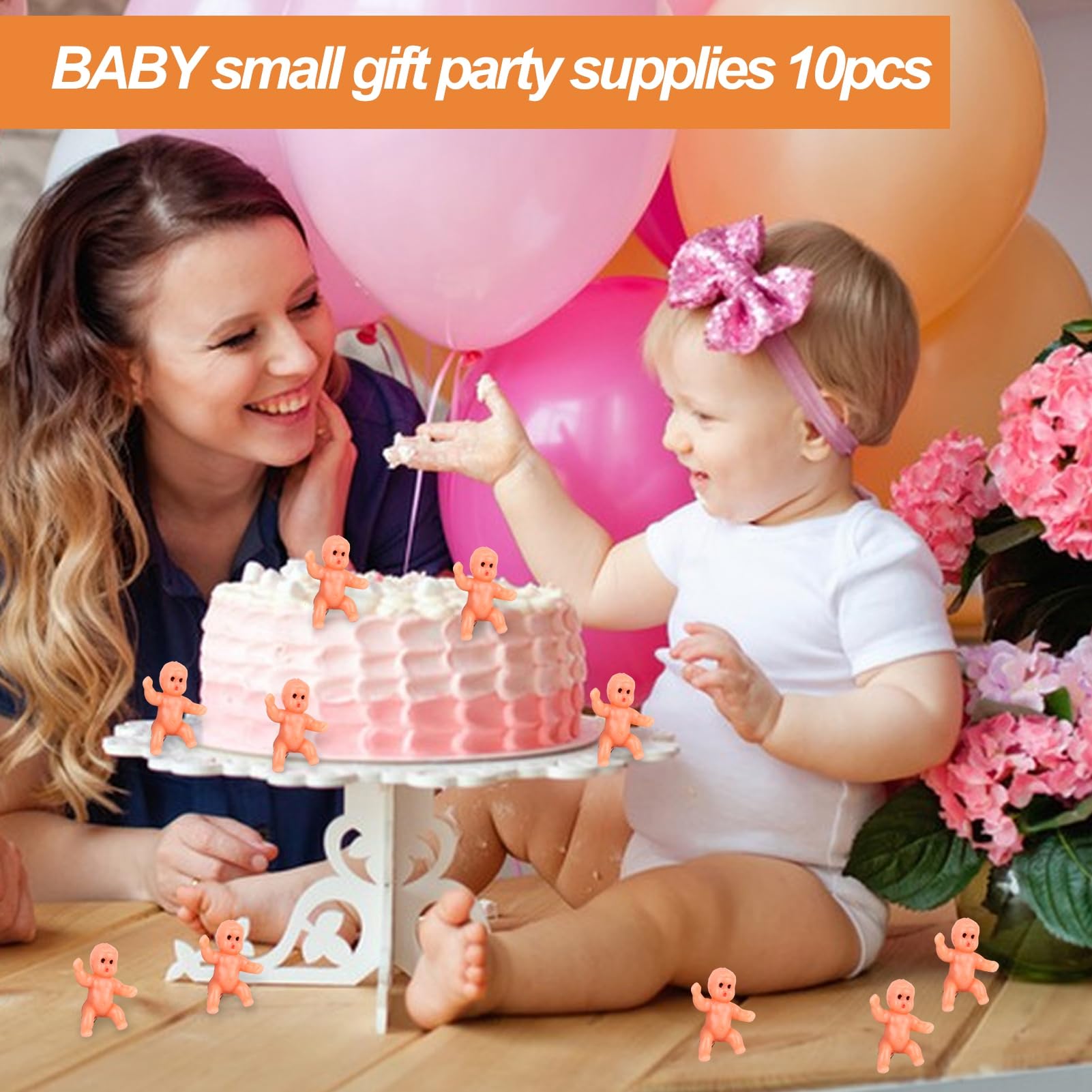 JUXINGDAZYF 1.2 Inch King Cake Babies - 30-Pack Mini Plastic Babies For Baby Shower Games & Decor