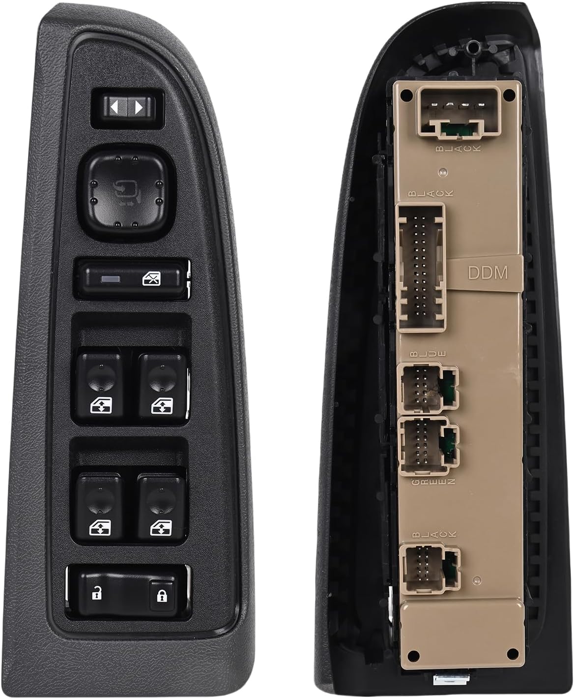 Driver Side Master Window Switch & Door Lock with Dark Gray Bezel Set Compatible for 2003-2006 Chevy Silverado Avalanche Suburban Tahoe GMC Sierra Yukon Escalade Replaces# 15883320 920-020