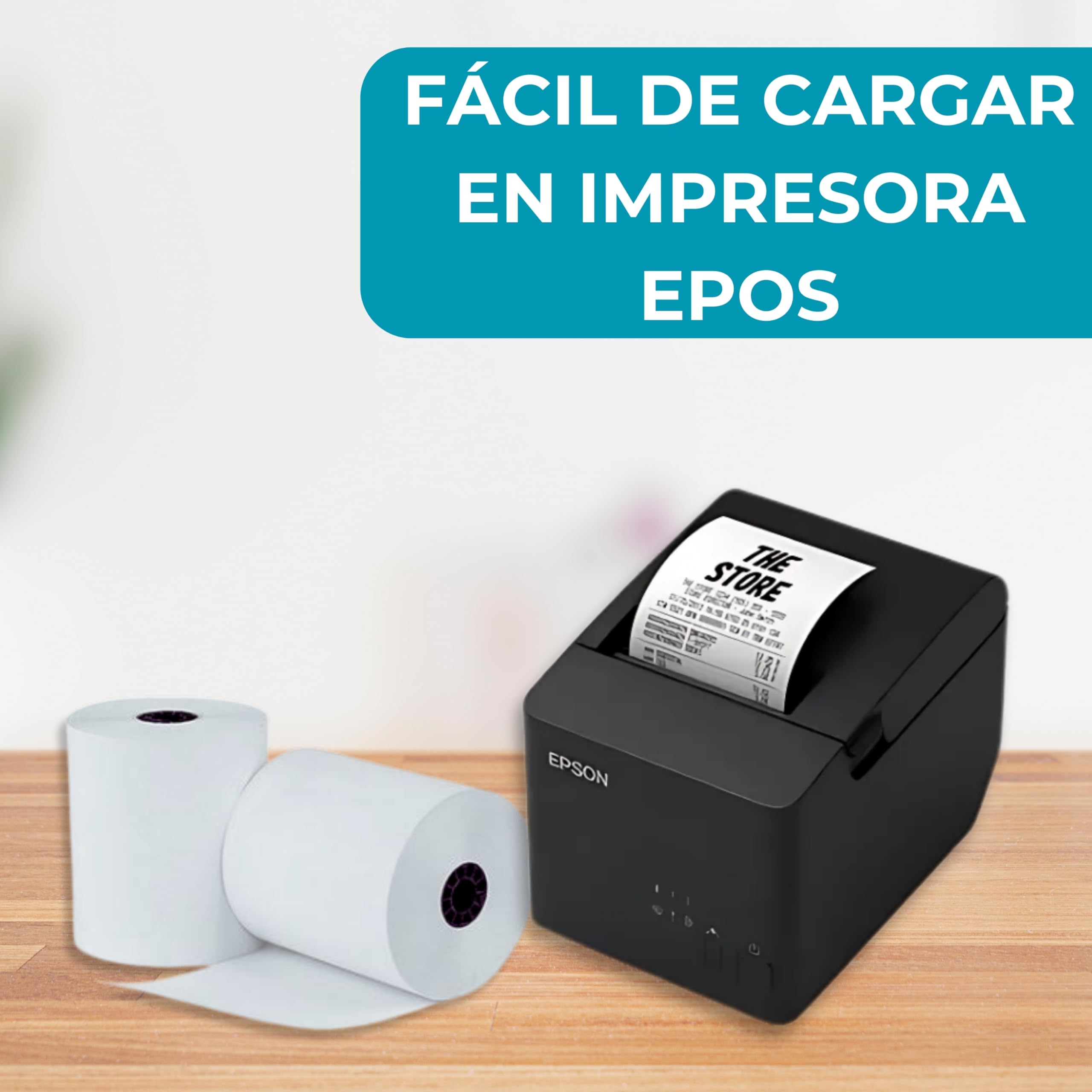 Rollo de Papel Térmico Premium Double Dragon 57 x 57 mm para Impresora EPOS, Terminal POS, Cajeros Automáticos Térmicos [Paquete de 20]
