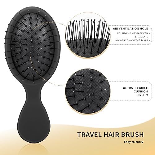 Miniatura 4 de Topisces Juego de cepillos para el cabello, cepillo desenredante y peine para el cabello para hombres y mujeres, desenredante de paleta para cabello