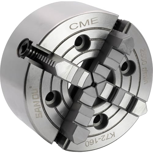 CME 6" 4-Jaw Independent Lathe Chuck, Plain (Flat) Back, Reversible Jaws