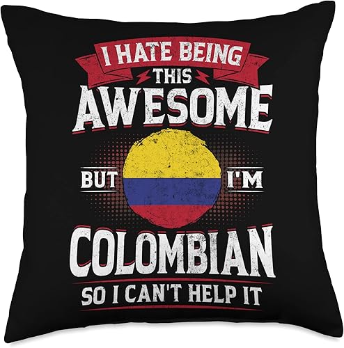 99 Gifts Colombian Fan T-Shirts & Jersey Colombia Being Awesome Colombians - Almohada para hombre y mujer, 18 x 18 pulgadas, multicolor