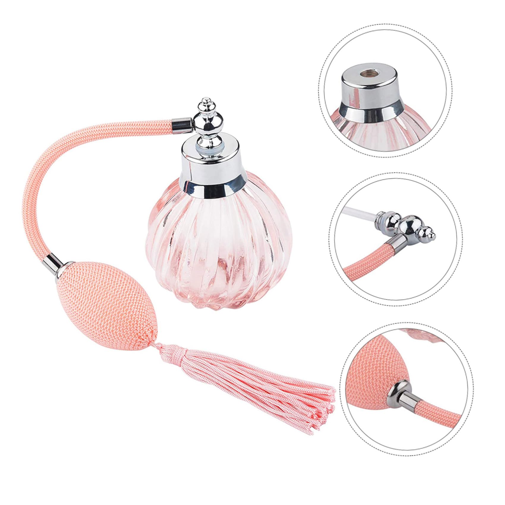 Botella Rosa Pulverizadora de Vidrio Perfume en 90ml Cómodo Atomizador y Fácil de Limpiar para Fragancias y Aceites Esenciales