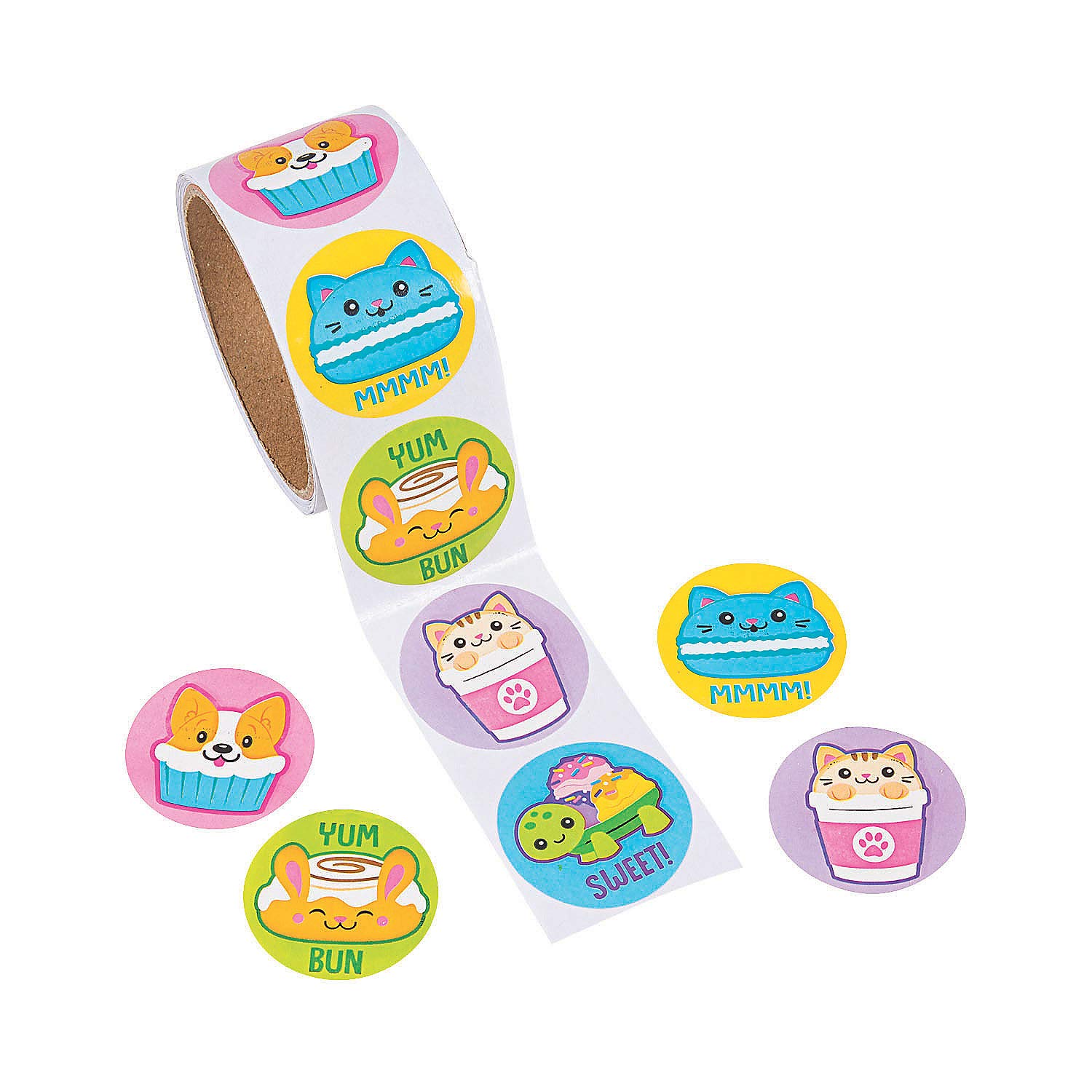 Fun Express Scented Foodimals Stickers (100 Pieces) DIY Arts & Crafts, Stationery, Classroom Supplies,Prizes