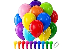 Bezente 100-Pack Assorted Rainbow Latex Balloons