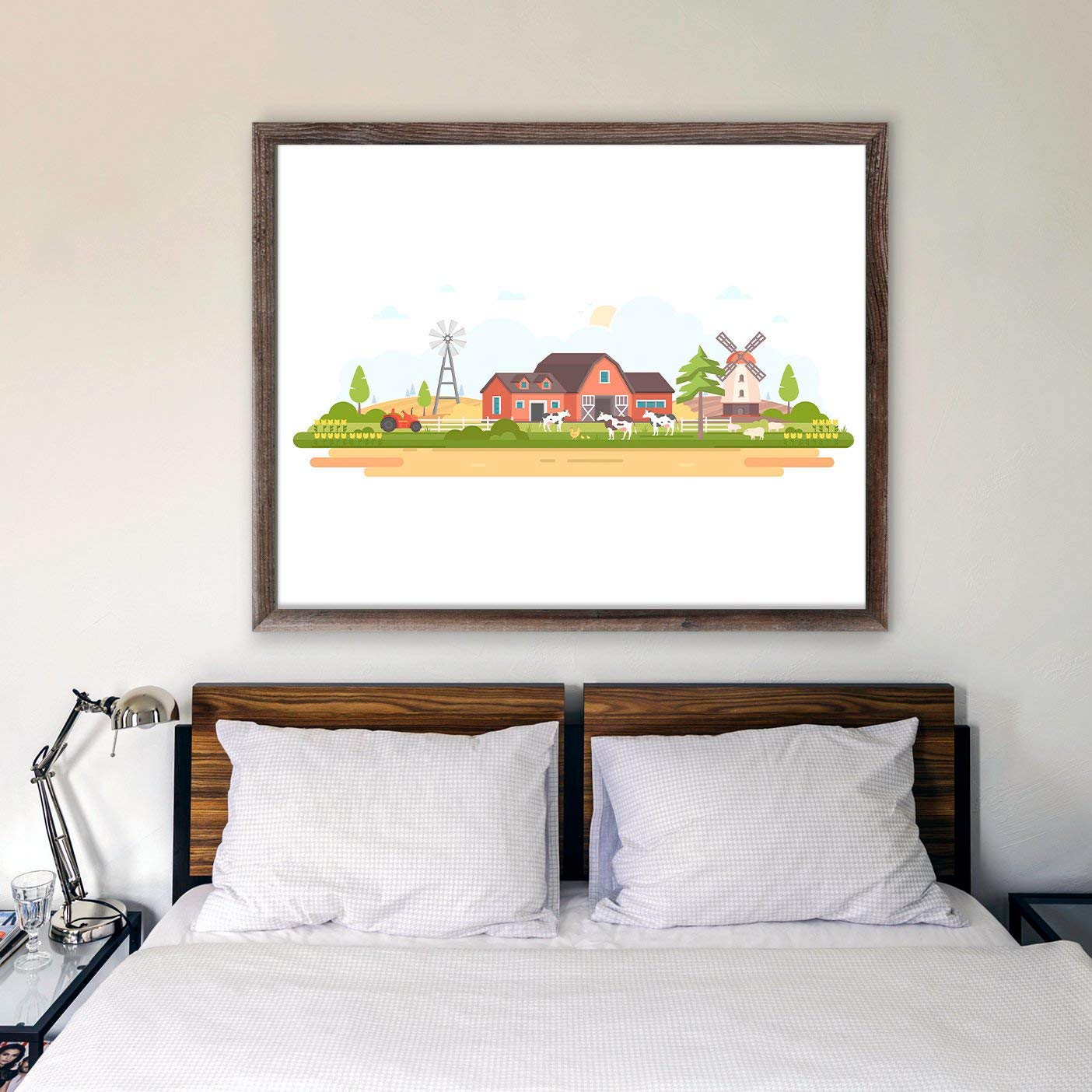 Granja Cartel Arte Imprimir casa de la Pared decoración vivero Impresiones bebé Sala Molino de Viento Carteles de Cultivo Tractor casero Agricultor Ptint Gran Regalo