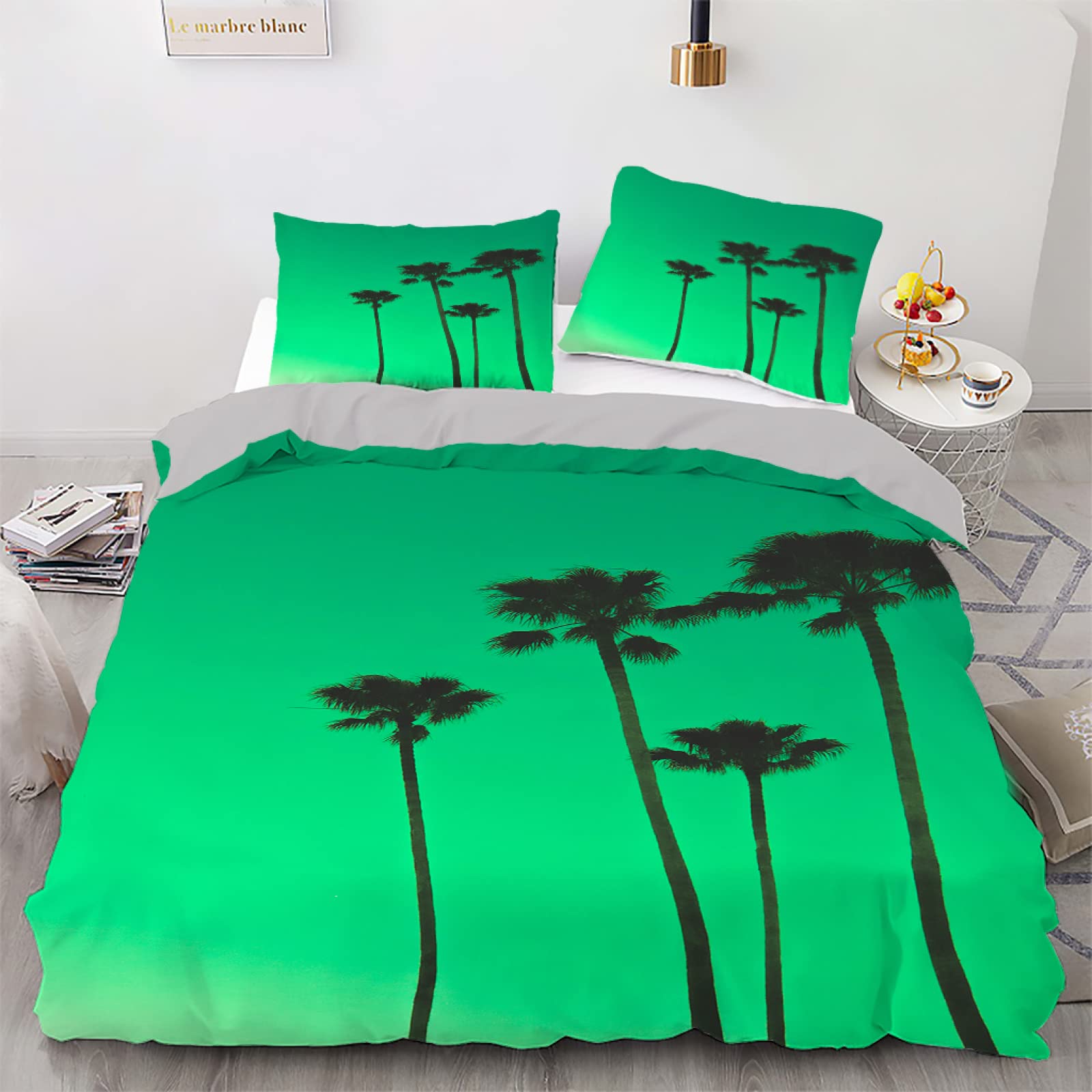 Housse de couette 160x200 cochon gris en microfibre avec ses 2 taies d'oreiller