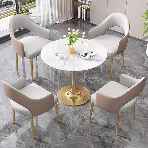 Miniatura 17 de YVYKFZD Mesa de recepción de oficina, mesa de club, juego de mesa de comedor de cocina para 4, mesa de conferencias redonda simple, mesa de centro