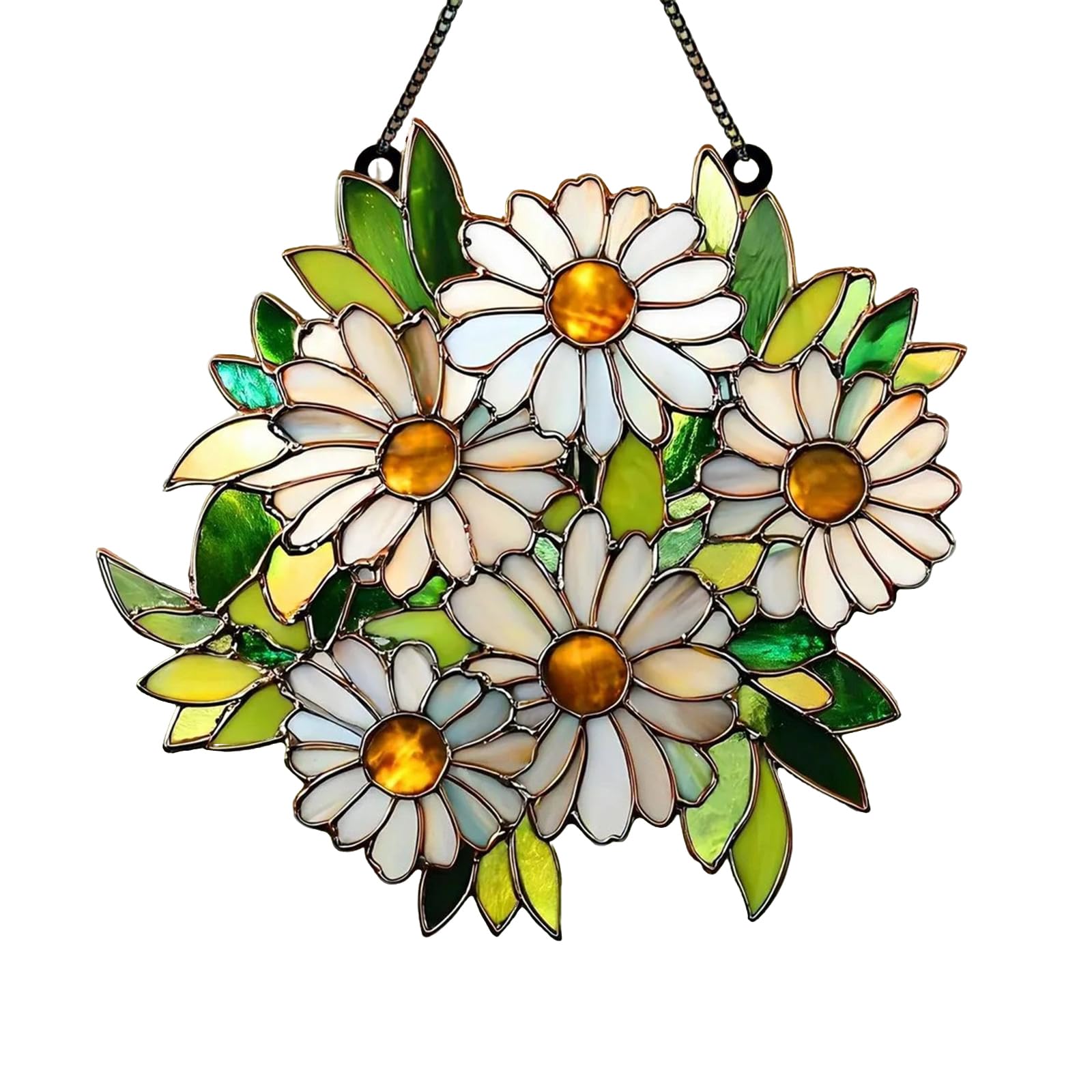 Birds Sunflowers Suncatchers Decors for Window Hanging, Artificial Green Plant Decors Women, Mom Acrylic Window Hanging