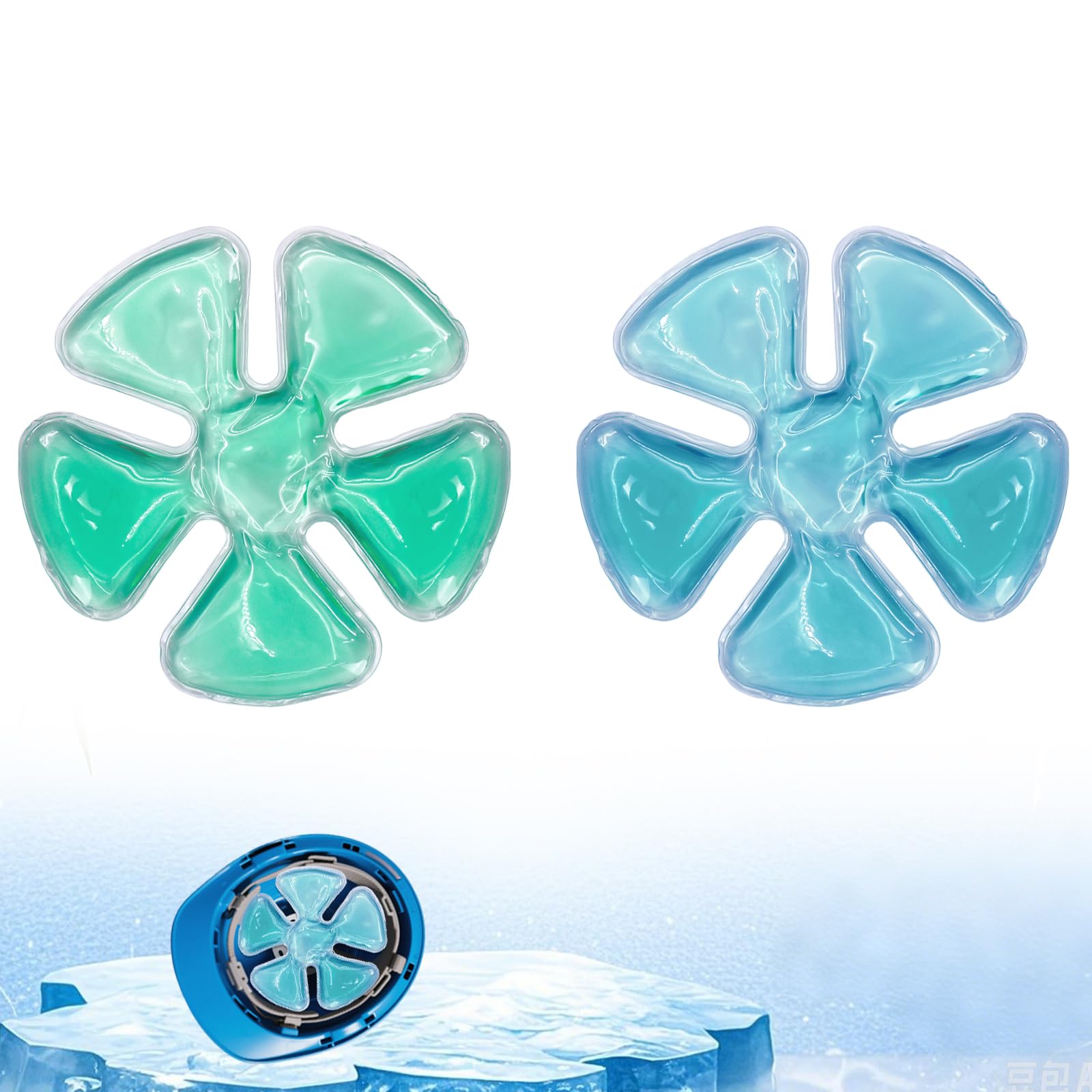 Head Ice Pack zestaw na lód, na ból głowy, chłodząca się, chłodząca gorączka, żel migrenowy, zestaw na lód, do kasków łapaczy, kask jeździecki, zestaw lodu, utrzymuje chłód (2 sztuki)