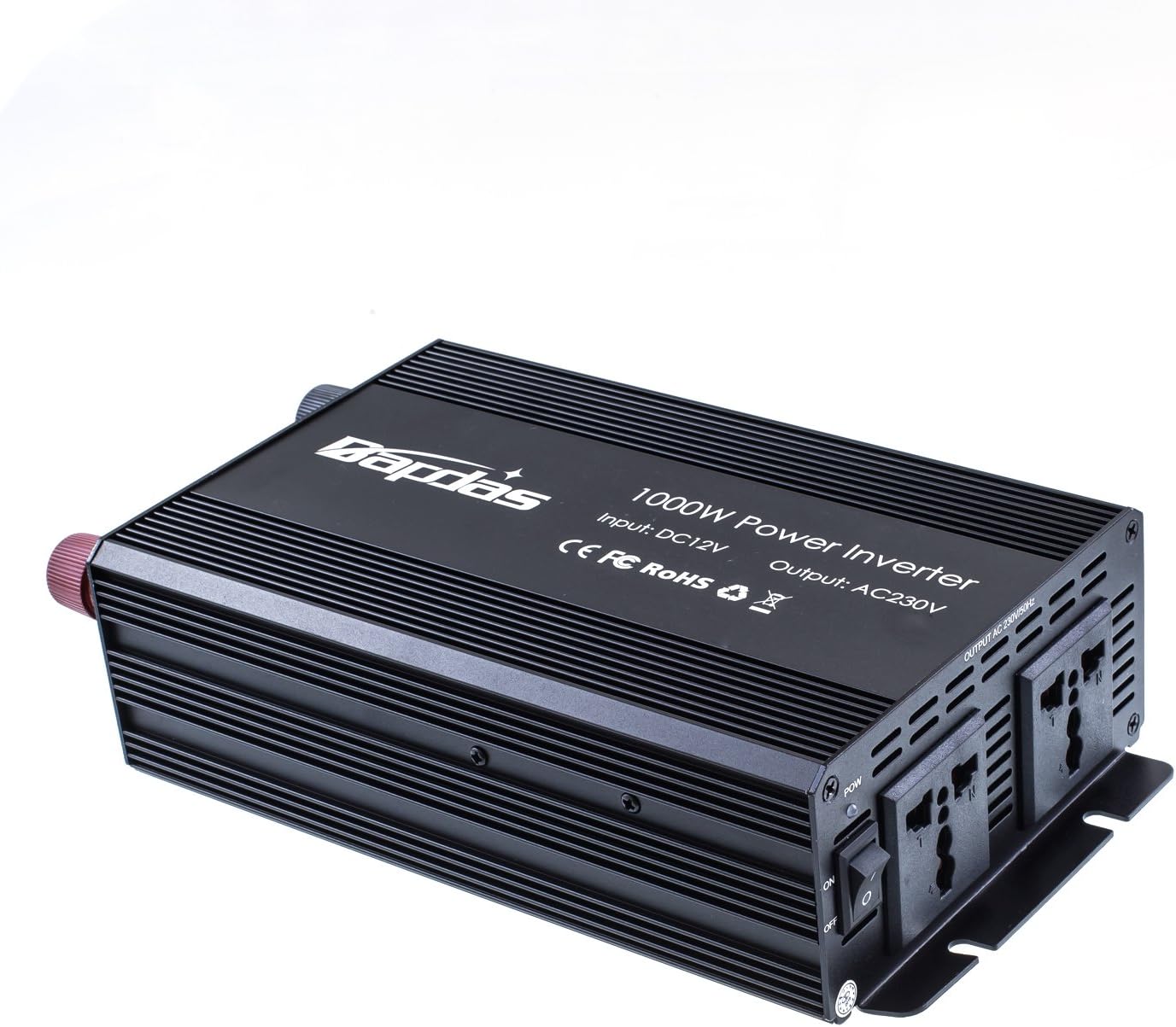 Bapdas 1000W Car Power Inverter DC 12V to AC 220V 230V for Running Home Appliances, Game Systems, Pumps, Motors and Other Electronics