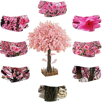 Simulated Artificial Cherry Blossom Tree, Handmade Light Pink Cherry Tree with Blossom Branches, Indoor/Outdoor Hotel Decor | Wedding Decoration, Shopping Mall Decoration, Garden