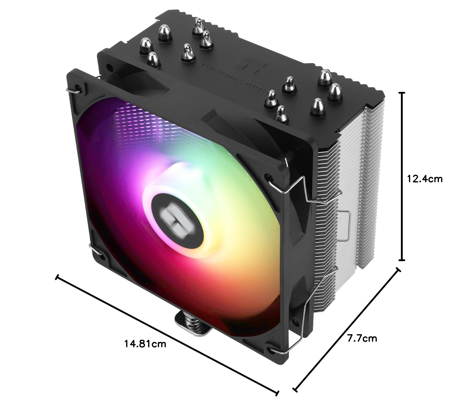 TR-Thermalright Burst Assassin 120 SE ARGB,Enfriador de aire para CPU,6 tubos de calor de 6mm,Ventilador para CPU TL-C12C-S PWM,Silencioso, Velocidad 1550RPM,Para AM4/AM5,Intel LGA1700/1851/115x/1200
