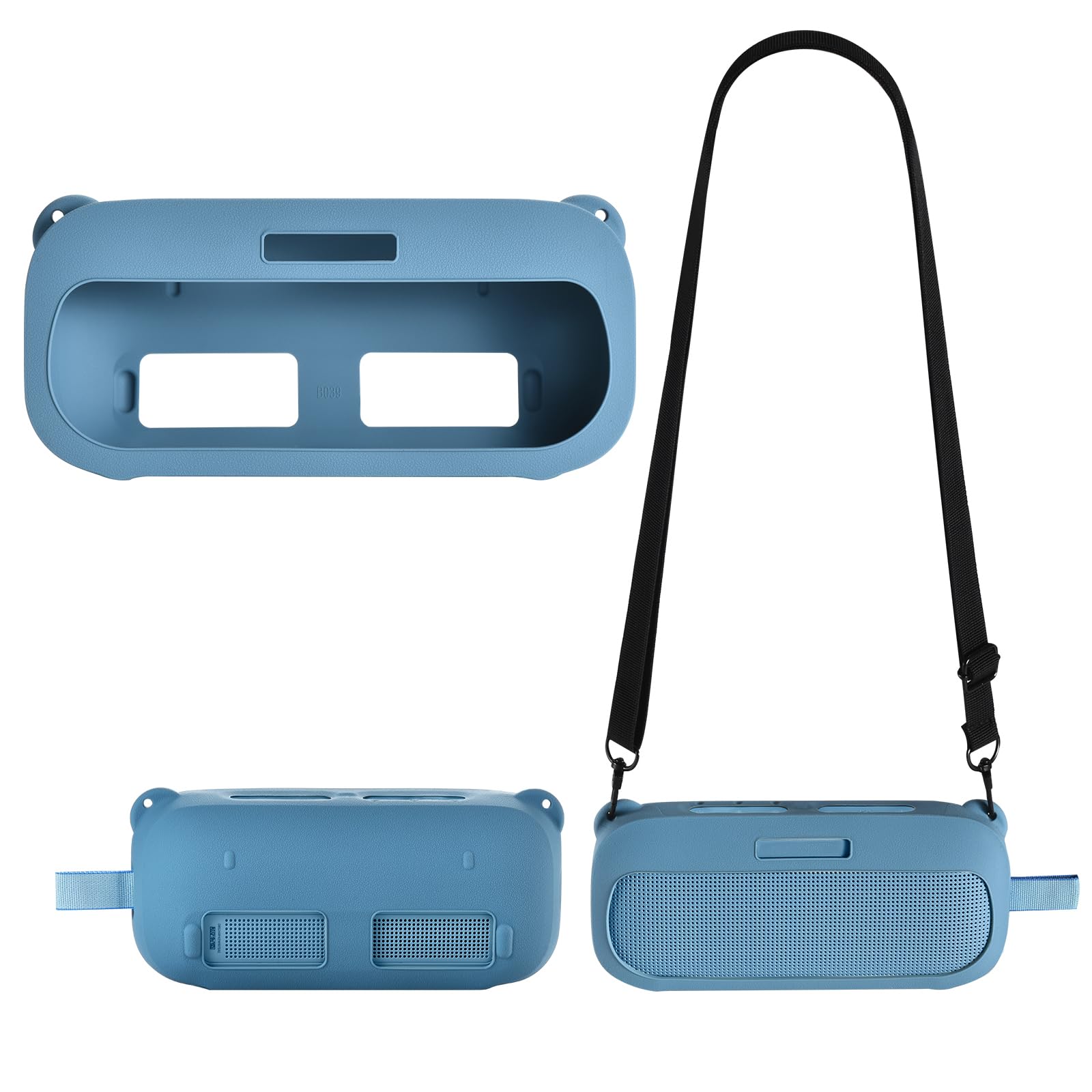 Funda para Bose SoundLink Flex (2.ª Gen.),Bolsa de Silicona Protectora Estuche Case Accesorios con Viaje Correa para Bose SoundLink Flex 2/SoundLink Flex Altavoz Bluetooth Portátil,Azul