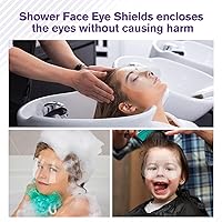 Vista 4 de TOROKOM 120 protectores faciales de ducha, protectores faciales transparentes para champú después de una cirugía, visera de ducha de cejas