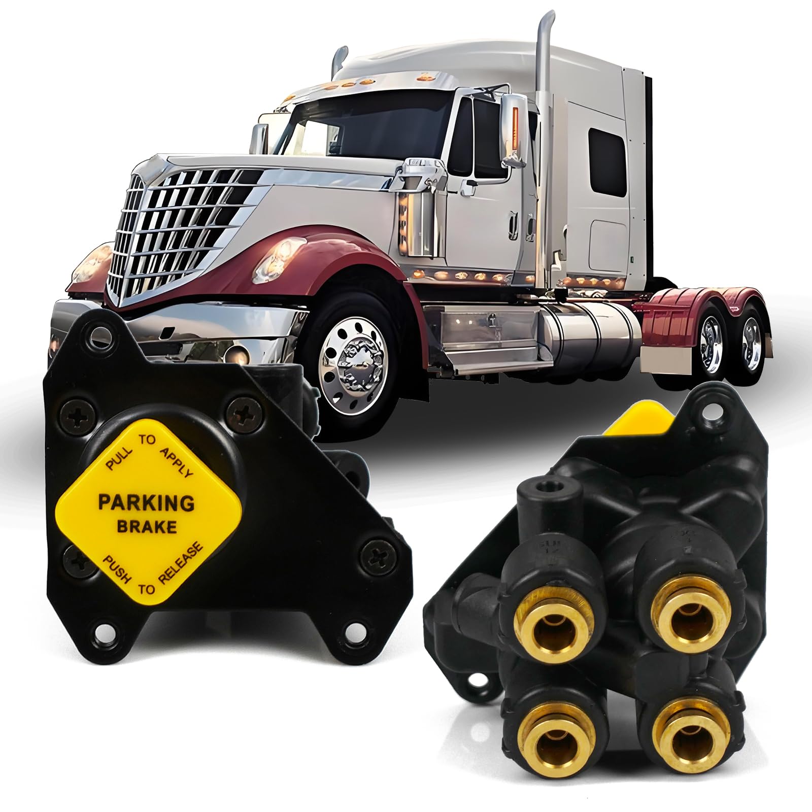 PP-DC Dash Control Brake Valve 065661 800733 2032342C91 PPDC Type Double Check Air Parking Brake Valve Proportioning Valve for International Semi Truck Accessories S19446 2032342C