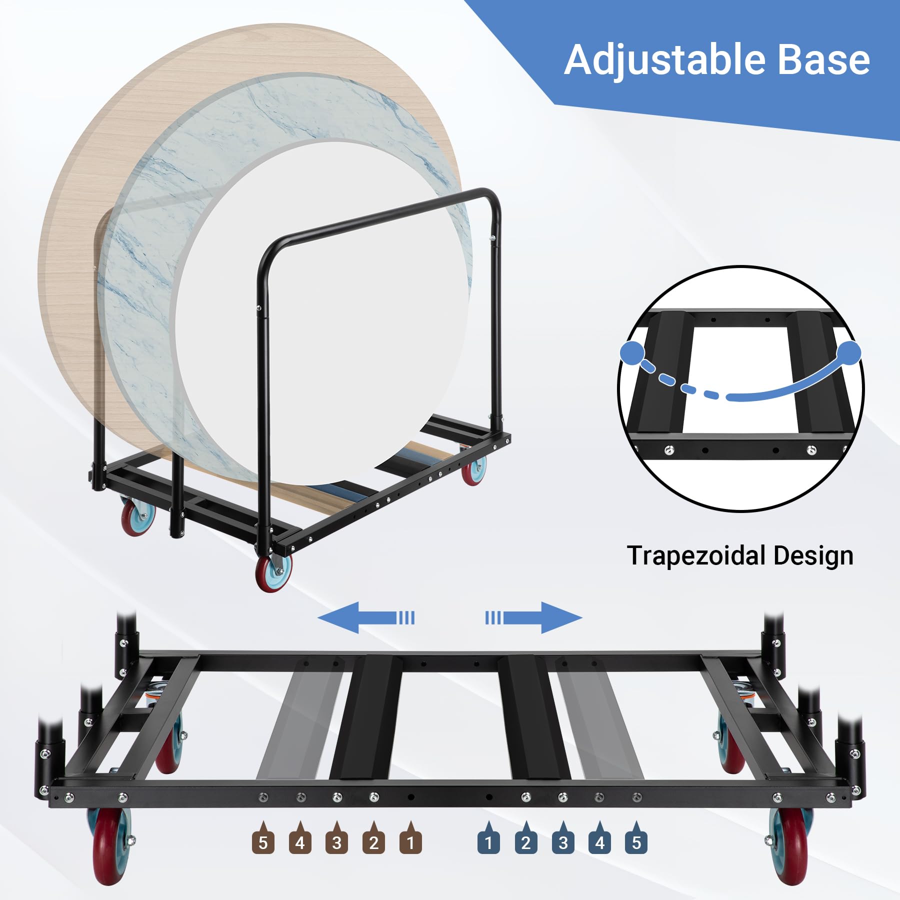 Heavy Duty Folding Table Cart - 2000 lb Capacity -4
