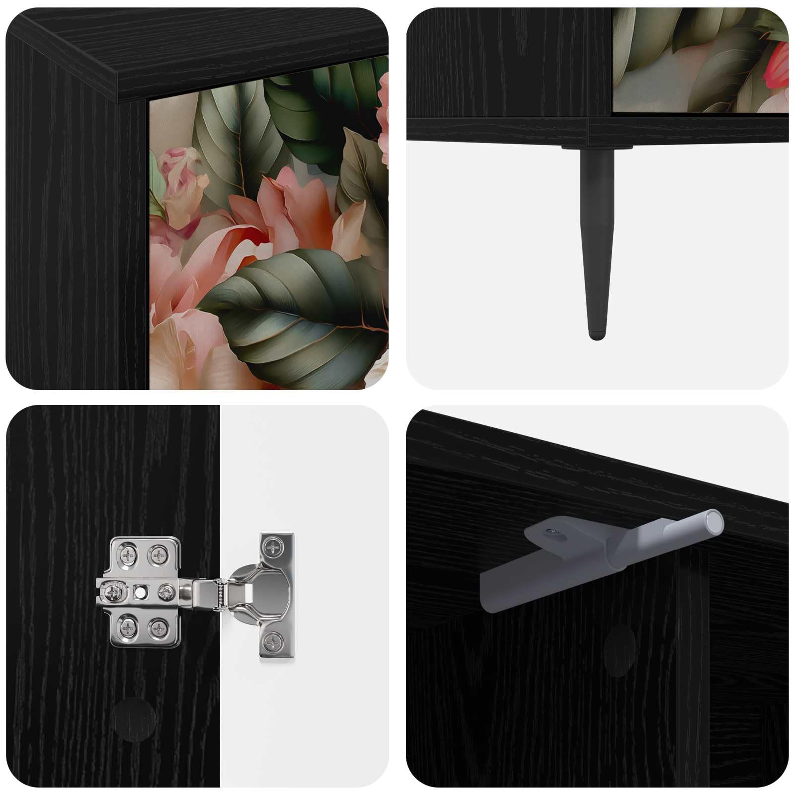 SYDE Mobile TV 102 cm rovere nero con contenitore