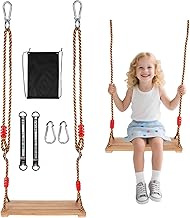 Wooden Swing, Children's Swings, Trapeze Swing, Outdoor Garden Children Non-Slip Outdoor Swings, Height Adjustable for Indoor and Outdoor, up to 100 kg