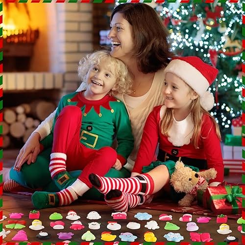 Miniatura 5 de 40 juguetes de Navidad Mochi Squishies para fiestas, regalos para niños, estudiantes, premios de Navidad, bolsas de regalo, regalos