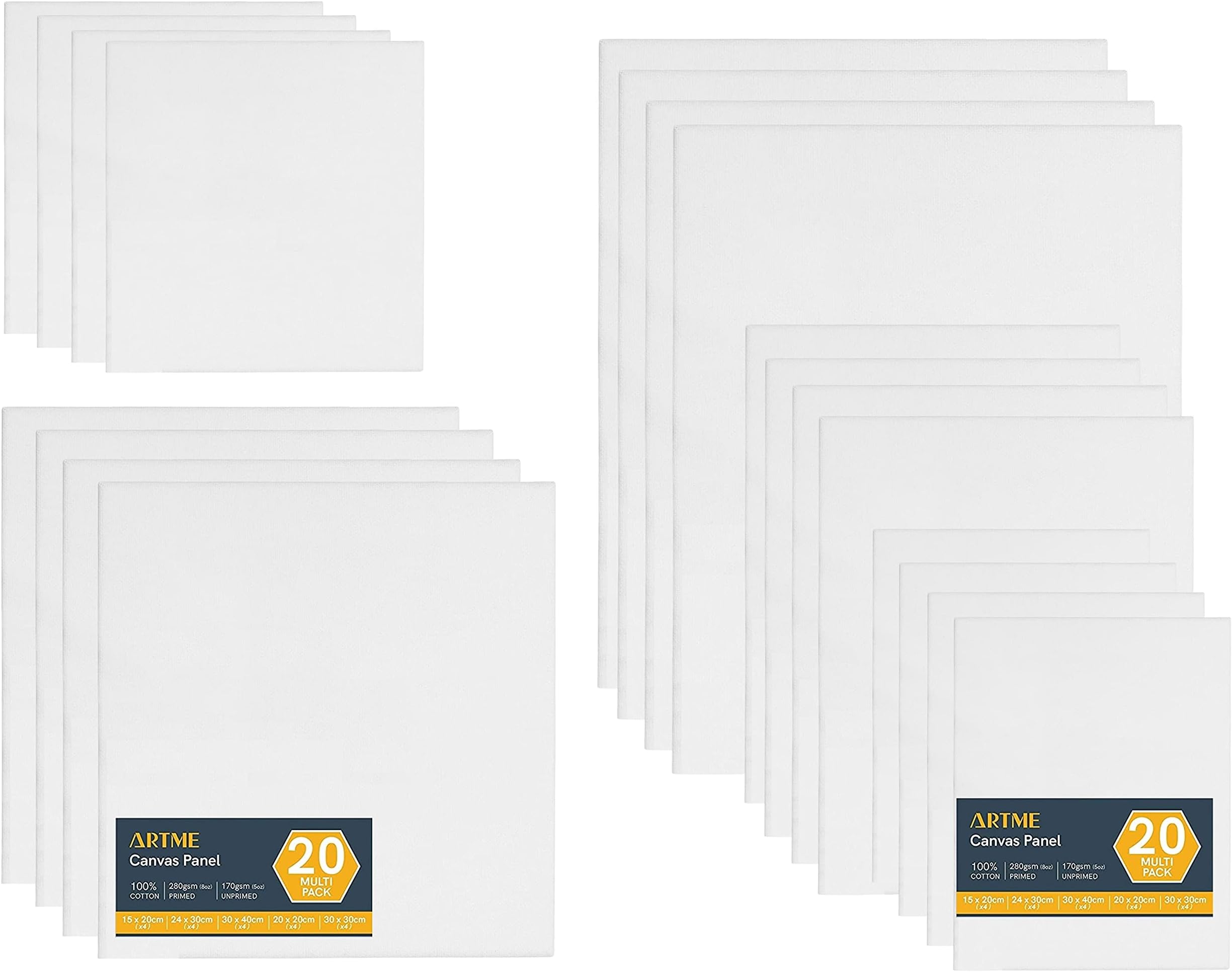 Lot De 12 Panneaux De Toile Blanche Artlicious Pour Peinture - 4x6 Pouces