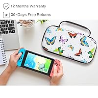Vista 8 de Butterfly Nintendo Switch Case, Nintendo Switch OLED Case, Nintendo Switch Carrying Case for Girls Boys, Protective Hard Shell Portable Swtich Case