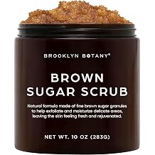 Brooklyn Botany Brown Sugar Body Scrub - Moisturizing and Exfoliating Body, Face, Hand, Foot Scrub - Fights Acne, Fine Lines &amp; Wrinkles, Great Gifts For Women &amp; Men - 10 oz